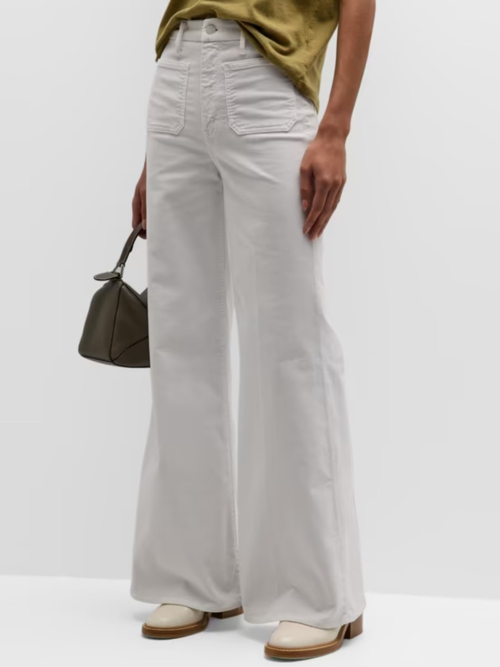 MOTHER The Patch Pocket Roller Skimp Size 34 NWT RT $248 White Corduroy